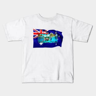 QUEENSLAND - Australia Turtle with Flag Kids T-Shirt